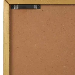 Gold Metal Leaves Framed Wall Plaques, Set of 2