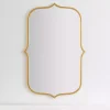 Gold Metal Scallop Linear Mirror