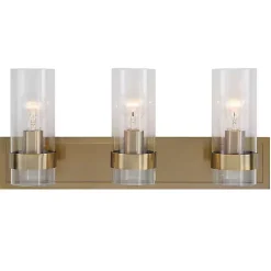 Gold Metal 3-Shade Vanity Light