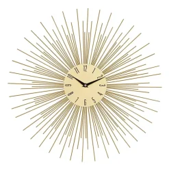Gold Metal Sunburst Wall Clock