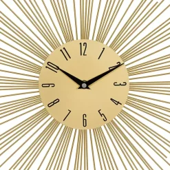 Gold Metal Sunburst Wall Clock