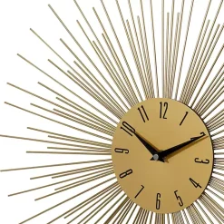 Gold Metal Sunburst Wall Clock