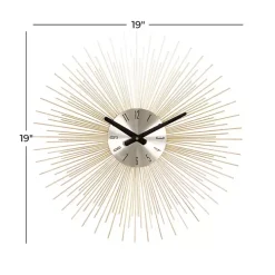 Gold Metal Sunburst Wall Clock