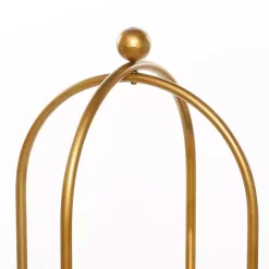 Gold Mirrored Two-Tier Cage Shelf