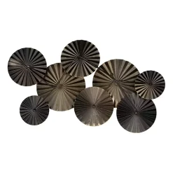 Gold Pleated Metal Discs Wall Plaque