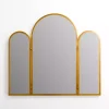 Gold Rounded Edge Trifold Wall Mirror