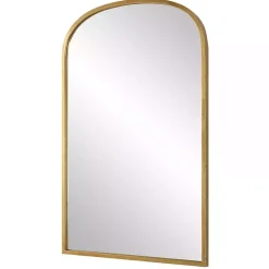 Gold Simple Round Top Wall Mirror