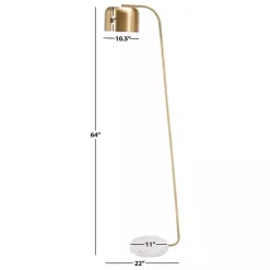 Gold Slanted Modern Floor Lamp with Marble Base