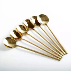Gold Stainless Steel Spoons, Set of 6