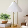 Gold Table Lamp with White Scalloped Shade