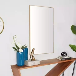 Gold Wood Rectangular Wall Mirror, 24x40 in.