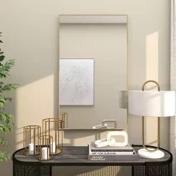 Gold Wood Rectangular Wall Mirror, 24x40 in.