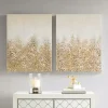 Golden Glimmer Canvas Art Prints, Set of 2