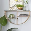 Golden Half Moon Wall Shelves