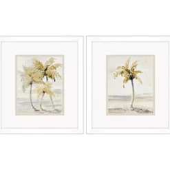 Golden Palm Framed Art Prints, Set of 2