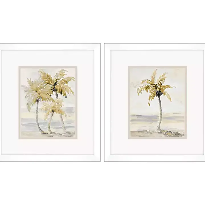 Golden Palm Framed Art Prints, Set of 2