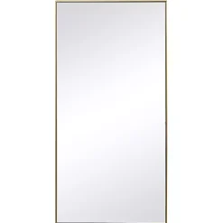 Golden Simple Rectangular Frame Wall Mirror