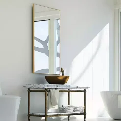 Golden Simple Rectangular Frame Wall Mirror