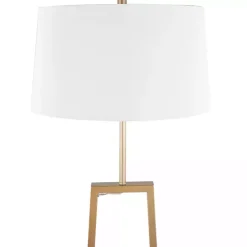 Golden Triangle Marble Shelf Floor Lamp