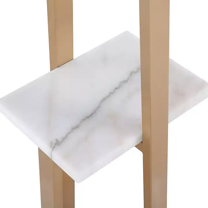 Golden Triangle Marble Shelf Floor Lamp