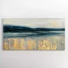 Golden Turquoise Abstract Canvas Wall Art