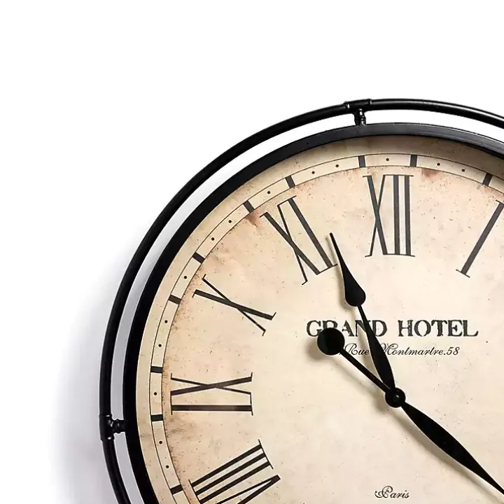 Grand Hotel Metal Wall Clock