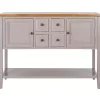 Gray & Oak 4-Drawer Charlotte Sideboard