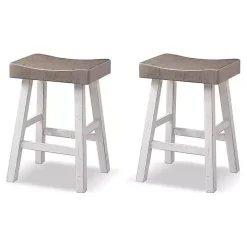 Gray & White Cooper Counter Stools, Set of 2