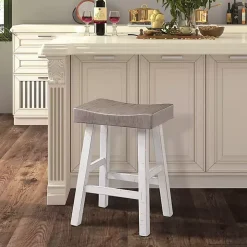 Gray & White Cooper Counter Stools, Set of 2