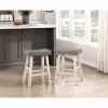 Gray & White Wood Counter Stools, Set of 2
