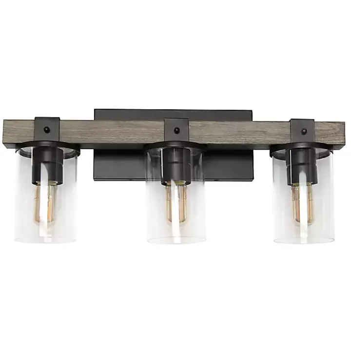 Gray and Black Glass Shade Vanity Light