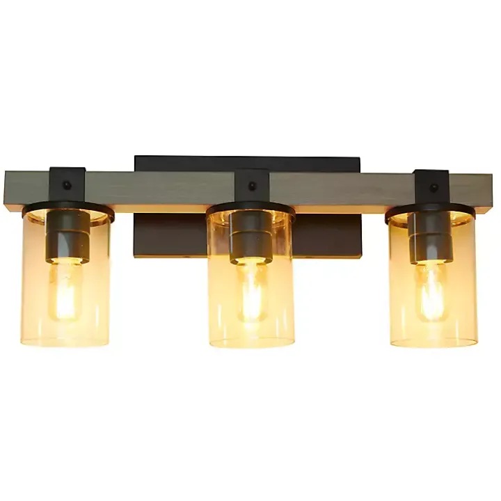 Gray and Black Glass Shade Vanity Light