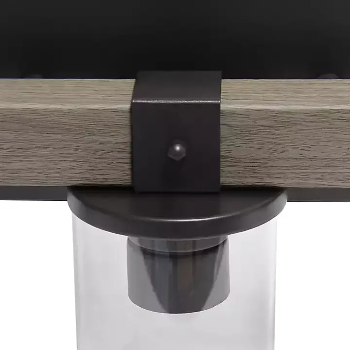 Gray and Black Glass Shade Vanity Light