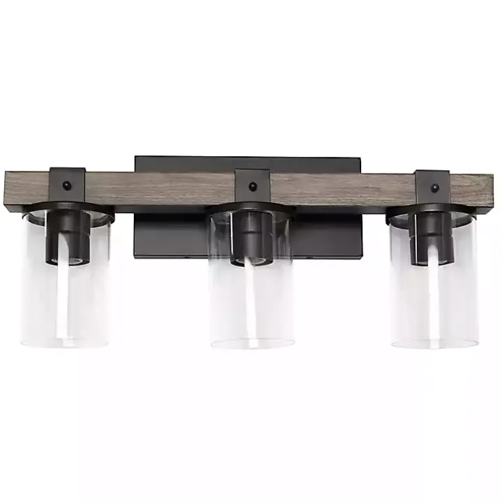 Gray and Black Glass Shade Vanity Light