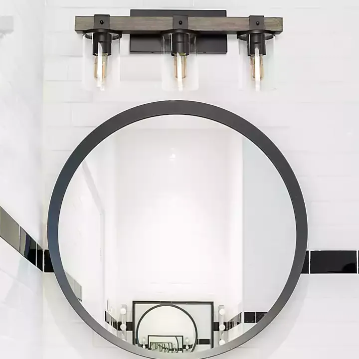 Gray and Black Glass Shade Vanity Light