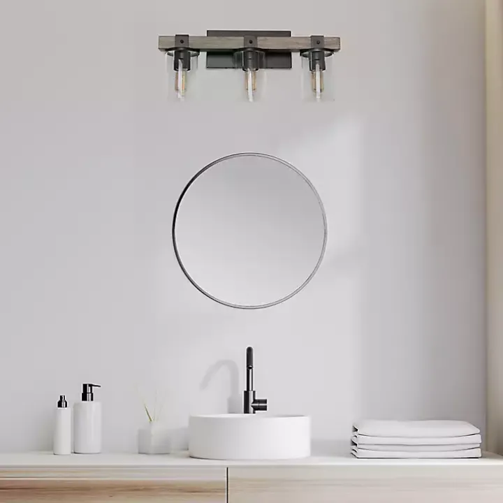 Gray and Black Glass Shade Vanity Light