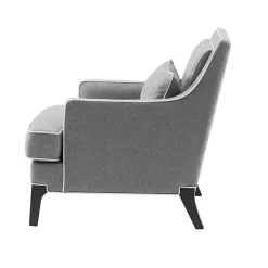 Gray and Ivory Trim Upholstered Armchair