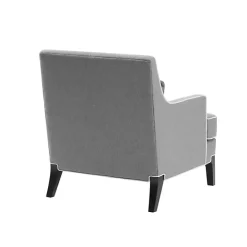 Gray and Ivory Trim Upholstered Armchair