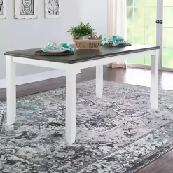 Gray and White Two-Toned Wood Dining Table