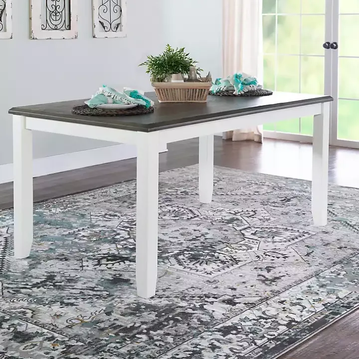 Gray and White Two-Toned Wood Dining Table