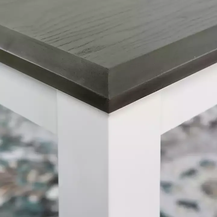 Gray and White Two-Toned Wood Dining Table