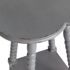 Gray Beaded Clover Accent Table