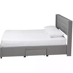 Gray Braylon Upholstered 3-Drawer Full Bed