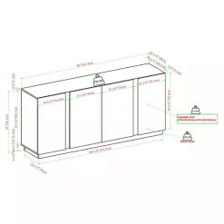 Gray Brown Modern 2-Door Sideboard