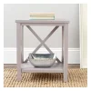 Gray Candice Cross Back Accent Table