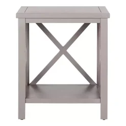 Gray Candice Cross Back Accent Table