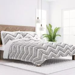 Gray Chevron Reversible 2-pc. Twin Quilt Set