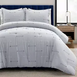 Gray Clip Jacquard 3-pc. King Comforter Set