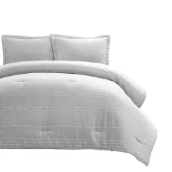 Gray Clipped Stripe 3-pc. Full/Queen Comforter Set