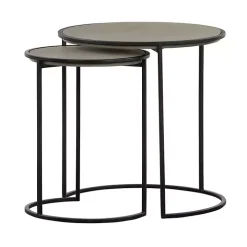Gray Concrete Nesting Accent Tables, Set of 2